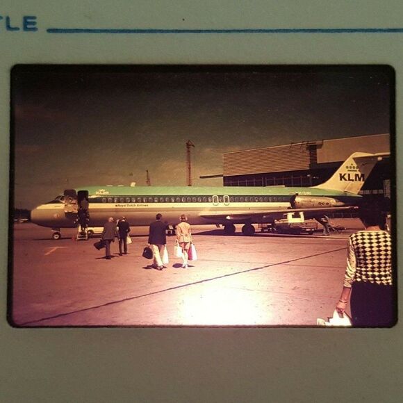 1973 KLM Royal Dutch Airlines 35mm Slide PH-DNI DC-9 June Air Travel Airplane - Picture 1 of 2
